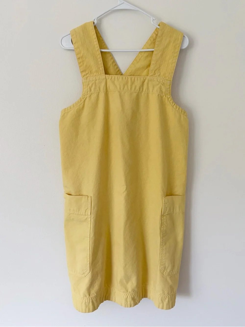 Everlane Sunny Butter Yellow Cross Back Organic Cotton Apron Mini Dress Medium